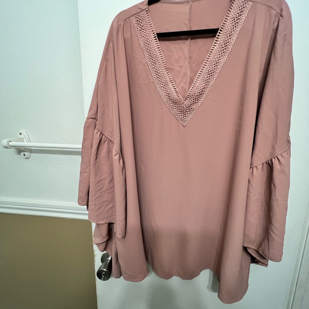 SHEIN Dusty Pink V-Neck Tunic
